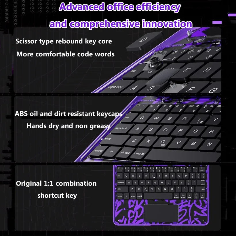 Funda con Teclado Bluetooth para iPad | Touchpad y Giro 360°
