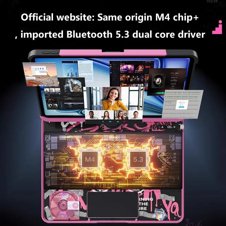 Funda con Teclado Bluetooth para iPad | Touchpad y Giro 360°
