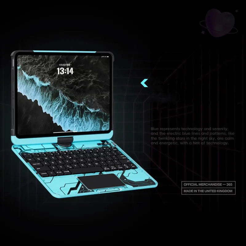 Funda con Teclado Bluetooth para iPad | Touchpad y Giro 360°