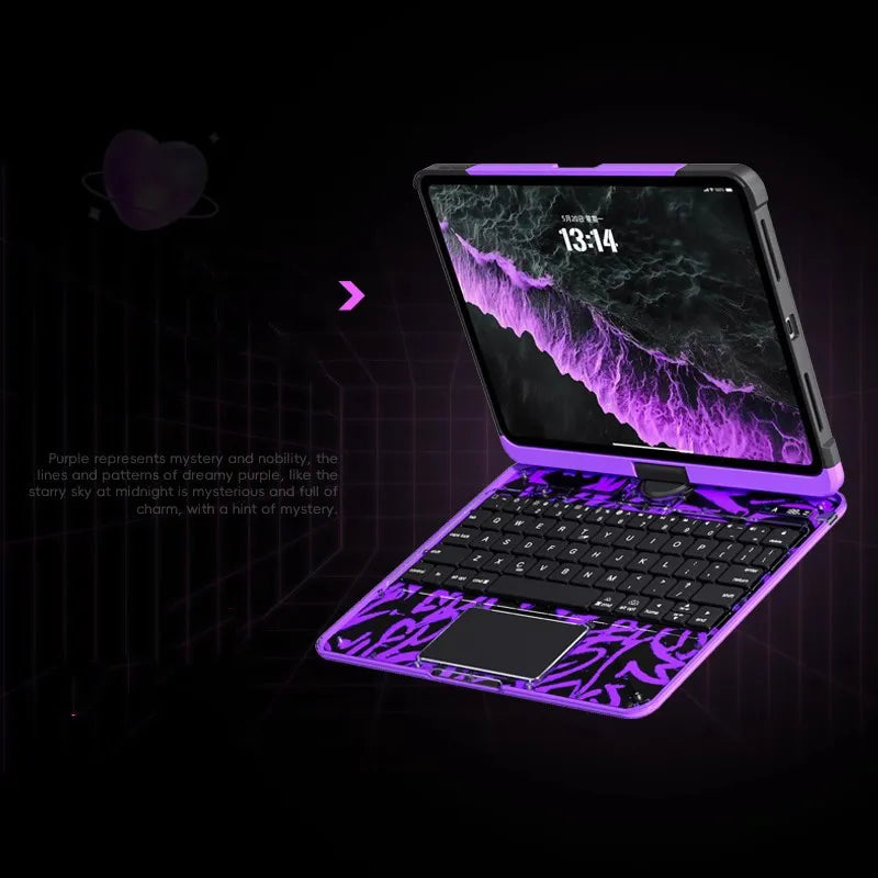 Funda con Teclado Bluetooth para iPad | Touchpad y Giro 360°